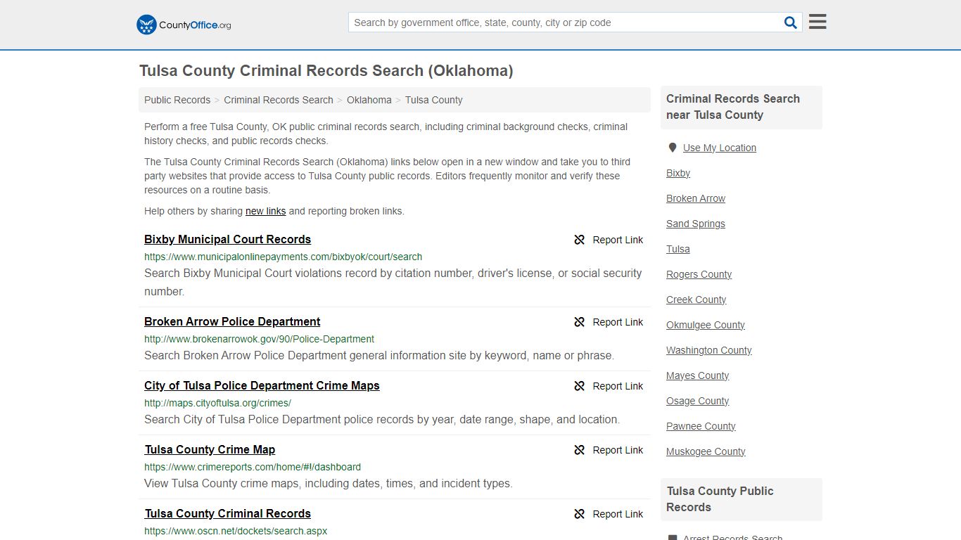 Tulsa County Criminal Records Search (Oklahoma) - County Office